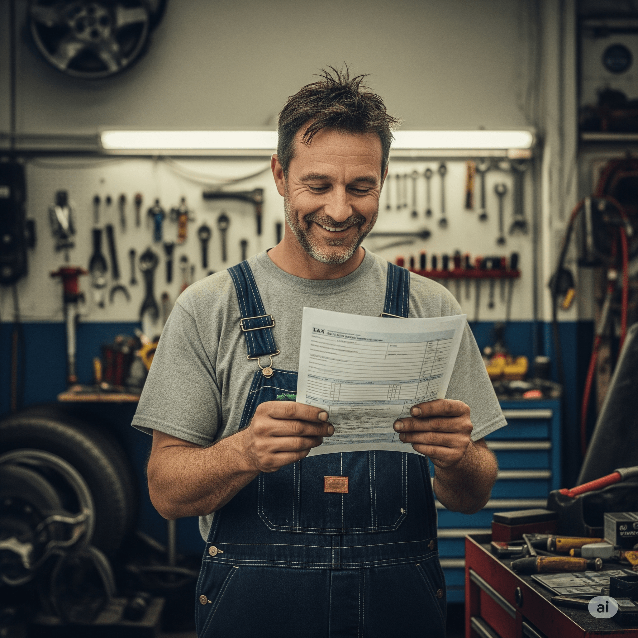 Happy business owner with problem solved